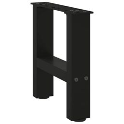 Berkfield Home Coffee Table Legs Black 2 pcs 40x(30-31) cm Steel - thumbnail 3