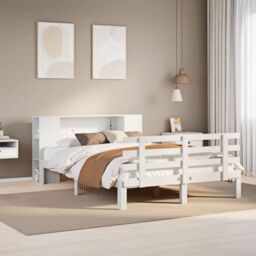 Berkfield Home Bookcase Bed without Mattress White 140x190cm Solid Wood Pine - Size: 140x190 cm - thumbnail 1