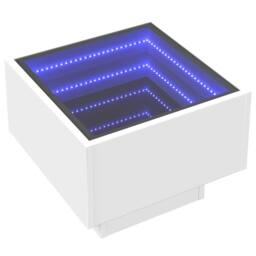 Berkfield Home Bedside Table with Infinity LED White 40x40x30 cm - Size: 40 x 40 x 30 cm - thumbnail 3
