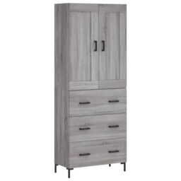 Berkfield Home Highboard Grey Sonoma 69.5x34x180 cm Engineered Wood - thumbnail 2