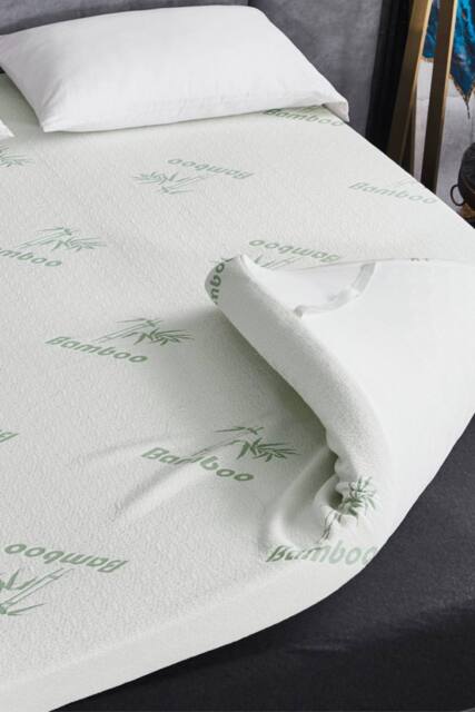 Ezysleep Super Soft Bamboo Memory Foam Mattress Topper 1 Inch in White - Size: Single - image 1