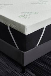 Ezysleep Super Soft Bamboo Memory Foam Mattress Topper 1 Inch in White - Size: Single - thumbnail 2