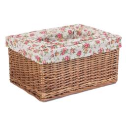 Red Hamper Wicker Set of 4 Double Steamed Garden Rose Willow Storage Baskets in Red - thumbnail 2