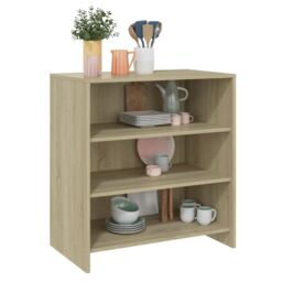 Berkfield Home Sideboard Sonoma Oak 70x40.5x75 cm Engineered Wood in Beige - thumbnail 4