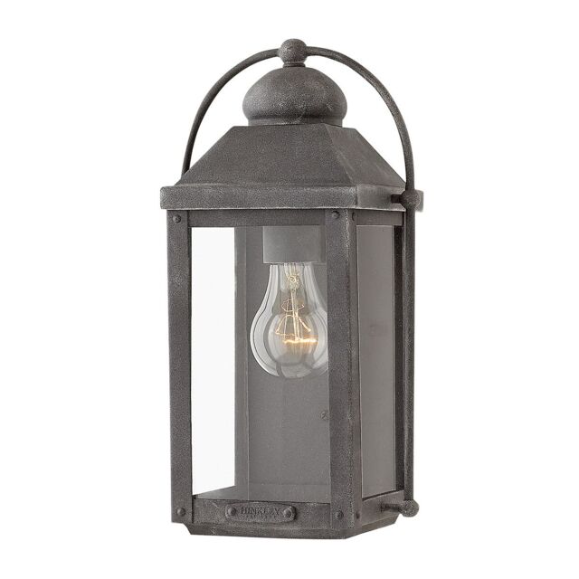 Netlighting Hinkley Anchorage Outdoor 1 Light Wall Lantern Aged Zinc IP44 in Grey - image 1