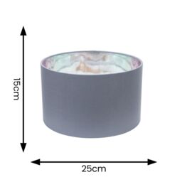ValueLights Reni Grey Fabric with Metallic Chrome Inner Pendant Ceiling Lamp Shade & Bulb - Size: 6 inches - thumbnail 5