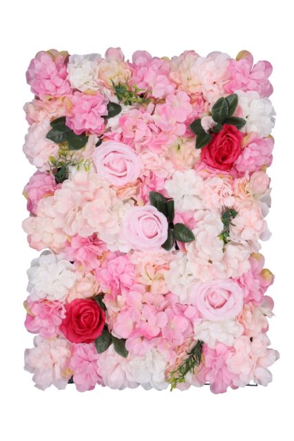 Neel Blue Decorative Artificial Flower Wall Panel Wedding Photo Background in Pink - image 1