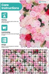 Neel Blue Decorative Artificial Flower Wall Panel Wedding Photo Background in Pink - thumbnail 5