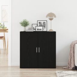 Berkfield Home Sideboard Black Oak 79x38x80 cm Engineered Wood - Size: 79 x 38 x 80 cm - thumbnail 4