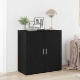 Berkfield Home Sideboard Black Oak 79x38x80 cm Engineered Wood - Size: 79 x 38 x 80 cm - thumbnail 1