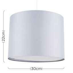 ValueLights Torbery Set of 3 Nesting Easy Fit Ceiling Light Lamp Shades with Bulbs in Light Grey - thumbnail 5