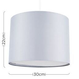 ValueLights Torbery Set of 3 Nesting Easy Fit Ceiling Light Lamp Shades with Bulbs in Light Grey - thumbnail 7