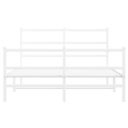 Berkfield Home Metal Bed Frame without Mattress with Footboard¬†White 140x190cm in White - Size: 140x190 cm - thumbnail 5