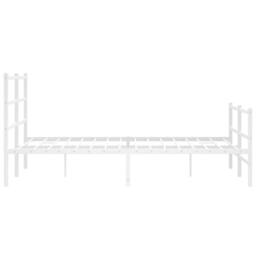 Berkfield Home Metal Bed Frame without Mattress with Footboard¬†White 140x190cm in White - Size: 140x190 cm - thumbnail 6