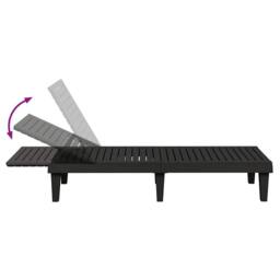 Berkfield Home Sun Loungers 2 pcs Black 155x58x83 cm Polypropylene - Size: 155 x 58 x 83 cm - thumbnail 8