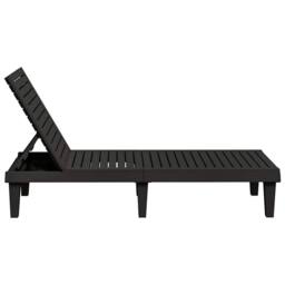 Berkfield Home Sun Loungers 2 pcs Black 155x58x83 cm Polypropylene - Size: 155 x 58 x 83 cm - thumbnail 6
