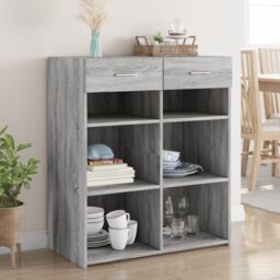 Berkfield Home Sideboard Grey Sonoma 80x42.5x93 cm Engineered Wood - thumbnail 1