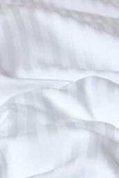 Homescapes Egyptian Cotton Satin Stripe Oxford Pillowcase 330 TC in White - thumbnail 4