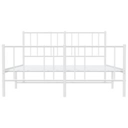 Berkfield Home Metal Bed Frame with Headboard & Footboard White 150x200 cm Kin… - Size: King - thumbnail 6