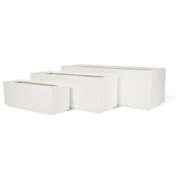 Primrose Fibreglass Trough Gloss Planter in White 90cm - thumbnail 4