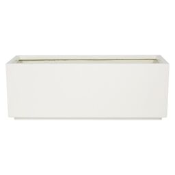 Primrose Fibreglass Trough Gloss Planter in White 90cm - thumbnail 2
