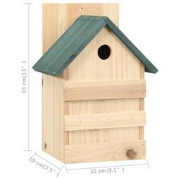 Berkfield Home Bird Houses 4 pcs 23x19x33 cm Firwood in Beige - Size: 23 x 19 x 33 cm - thumbnail 8