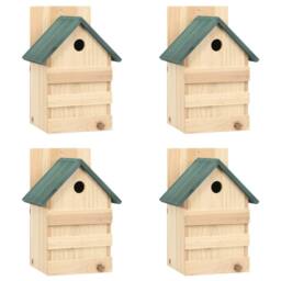 Berkfield Home Bird Houses 4 pcs 23x19x33 cm Firwood in Beige - Size: 23 x 19 x 33 cm - thumbnail 2