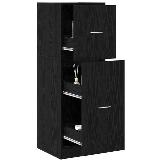 Berkfield Home Apothecary Cabinet Black Oak 40x41x118 cm Engineered Wood - Size: 40 x 41 x 118 cm - image 1