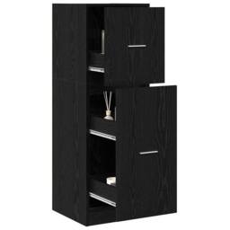 Berkfield Home Apothecary Cabinet Black Oak 40x41x118 cm Engineered Wood - Size: 40 x 41 x 118 cm - thumbnail 1