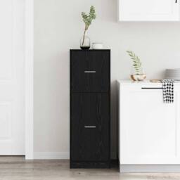 Berkfield Home Apothecary Cabinet Black Oak 40x41x118 cm Engineered Wood - Size: 40 x 41 x 118 cm - thumbnail 4