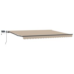 Berkfield Home Manual Retractable Awning with LED Beige 400x300 cm - thumbnail 4