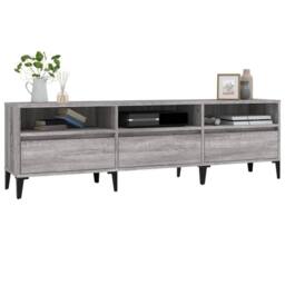 Berkfield Home TV Cabinet Grey Sonoma 150x30x44.5 cm Engineered Wood - thumbnail 4