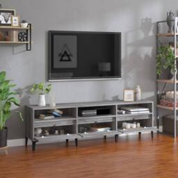 Berkfield Home TV Cabinet Grey Sonoma 150x30x44.5 cm Engineered Wood - thumbnail 1