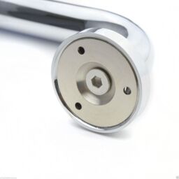 Nes Home Chrome 440mm Wall Mounted Bathroom Angled Grab Bar With Soap Dish in Silver - thumbnail 3