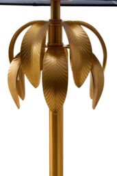 Orsina Metallic Table Lamp With Sculpted Gold Leaves, Vertical Decorative Lamp, Artistic Lighting For Entryway in Black - thumbnail 5