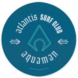 DC Comics Atlantis Surf Club Round Bath Mat in Teal - Size: 70 cm