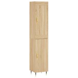 Berkfield Home Highboard Sonoma Oak 34.5x34x180 cm Engineered Wood in Brown - thumbnail 2