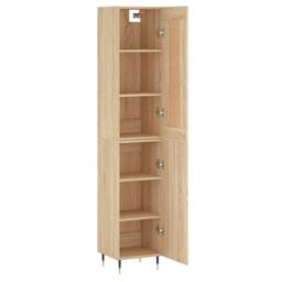 Berkfield Home Highboard Sonoma Oak 34.5x34x180 cm Engineered Wood in Brown - thumbnail 4