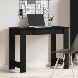 Berkfield Home Desk Black 100x45x75 cm Engineered Wood - Size: 100 x 45 x 75 cm - thumbnail 3