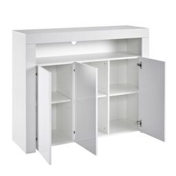 Moderna Modern White Sideboard Cabinet with LED, 116x35x93cm - Size: 116 x 35 x 93 cm - thumbnail 4