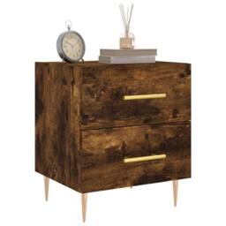 Berkfield Home Bedside Cabinet Smoked Oak 40x35x47.5 cm Engineered Wood in Brown - thumbnail 3