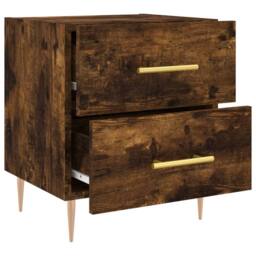 Berkfield Home Bedside Cabinet Smoked Oak 40x35x47.5 cm Engineered Wood in Brown - thumbnail 5