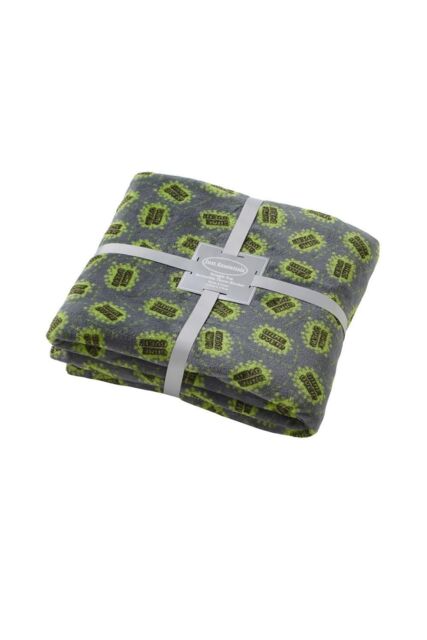 Just Essentials Game Over Print Reversible Fleece Blanket in Bright Green - Size: Large - image 1