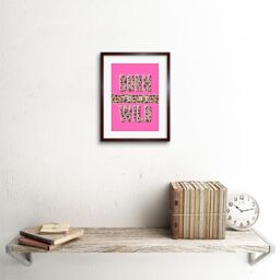 "Artery8 Wall Art Print Born to be Wild Leopard Framed in Brown - Size: W7"" x H9""" - thumbnail 2