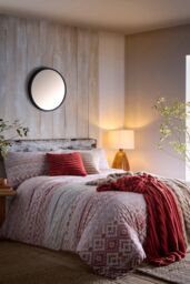 Appletree 'Bergen' 100% Brushed Cotton Duvet Cover Set in Terracotta - Size: King - thumbnail 4