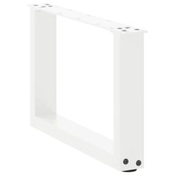 Berkfield Home Coffee Table Legs U-Shaped 2 pcs White 50x(30-31) cm Steel - thumbnail 4