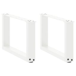 Berkfield Home Coffee Table Legs U-Shaped 2 pcs White 50x(30-31) cm Steel - thumbnail 1