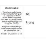 Sienna Glass Pastel Silver Christening 10cm Spirit Ball - thumbnail 3