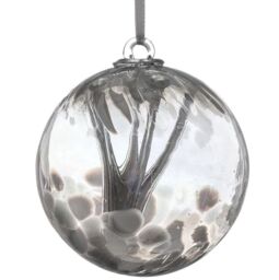 Sienna Glass Pastel Silver Christening 10cm Spirit Ball - thumbnail 4