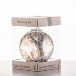 Sienna Glass Pastel Silver Christening 10cm Spirit Ball - thumbnail 5
